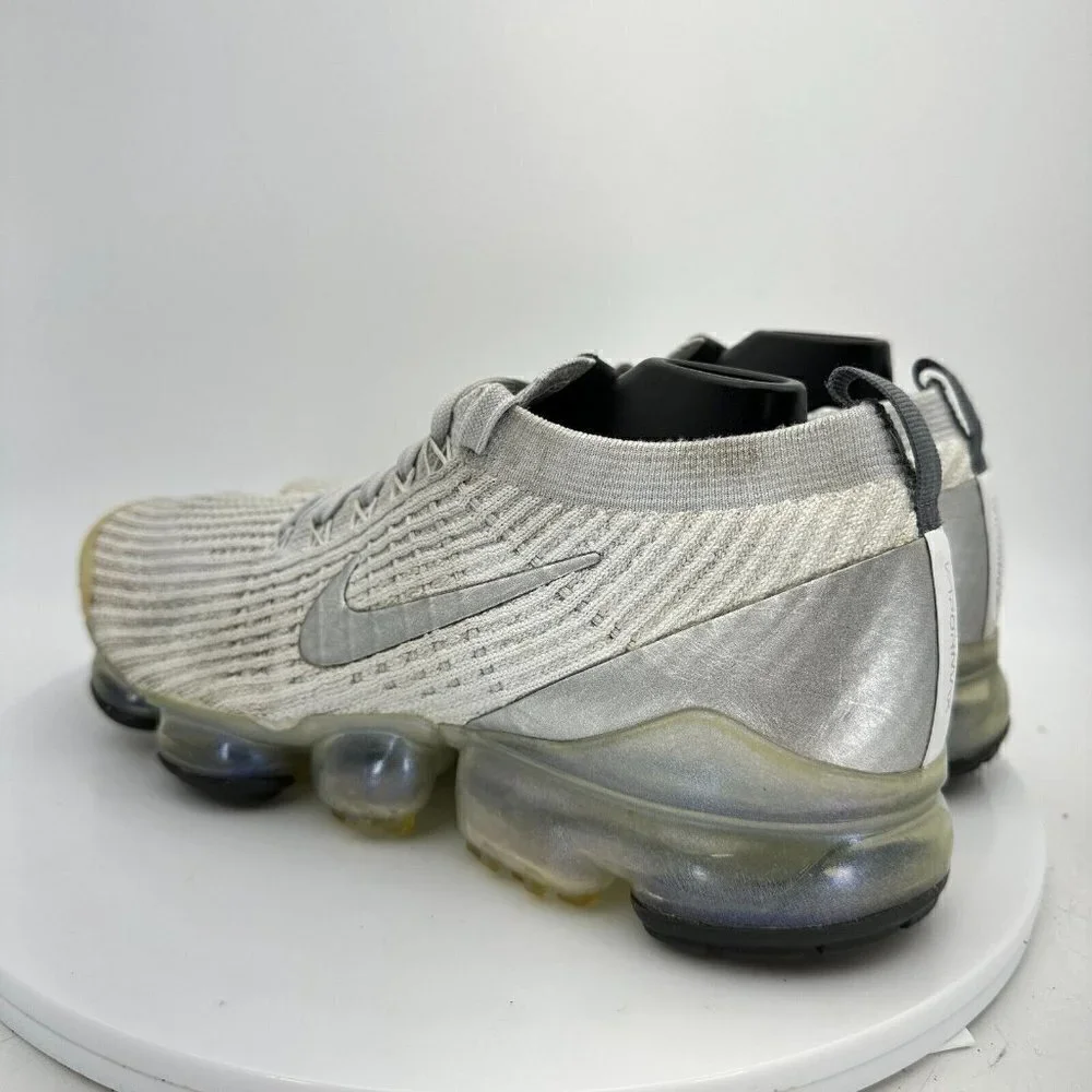 Nike Air Vapormax Flyknit 3 White Silver Women Shoes AJ6910-101 Sz US 9 EU 40.5